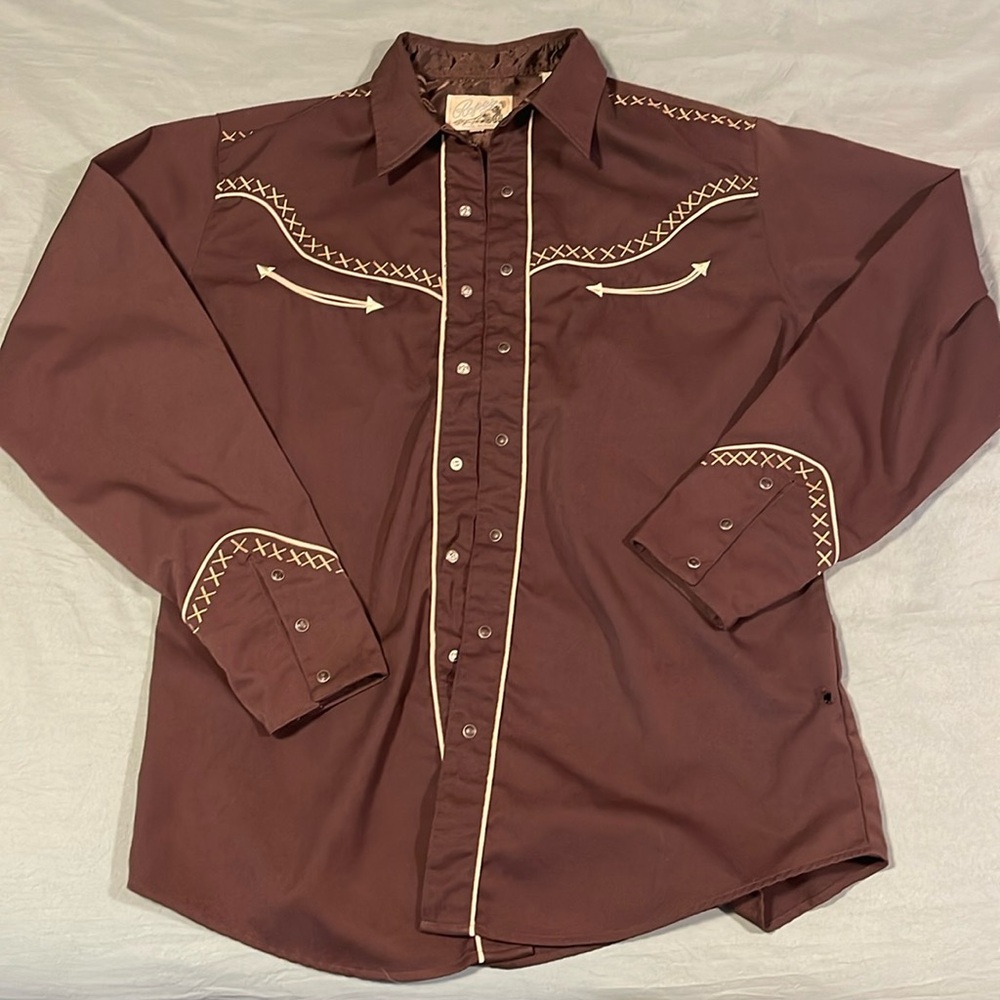 Vintage Roper Men’s Western Pearl Snap Shirt, XL